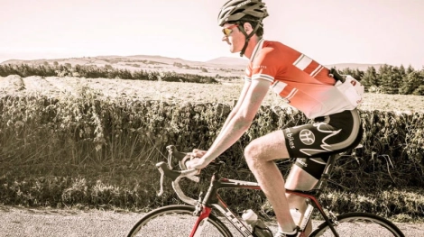 Felix Young riding in 2014 with Bike the UK for MS