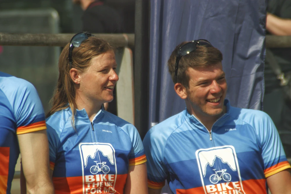 Yet more smiles at the end of cycling Lôn Las Cymru