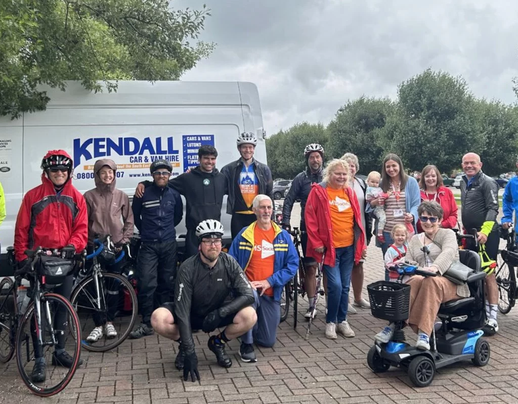 The LEJOG team with the Preston group of the MS Society.