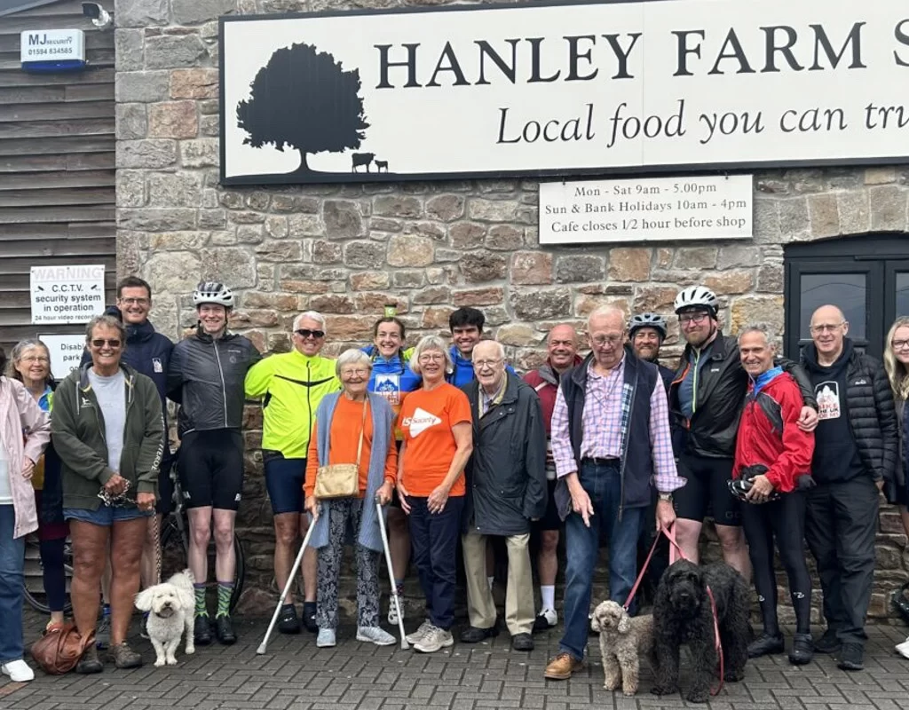 Chepstow's Hanley Farm Shop is the perfect stop to meet the Gloucester and Forest of Dean MS Society when riding from Land's End to John O'Groats.