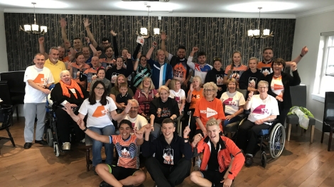 The 2017 Land’s End to John O’Groats team meeting up with the Dumbarton group of the MS Society