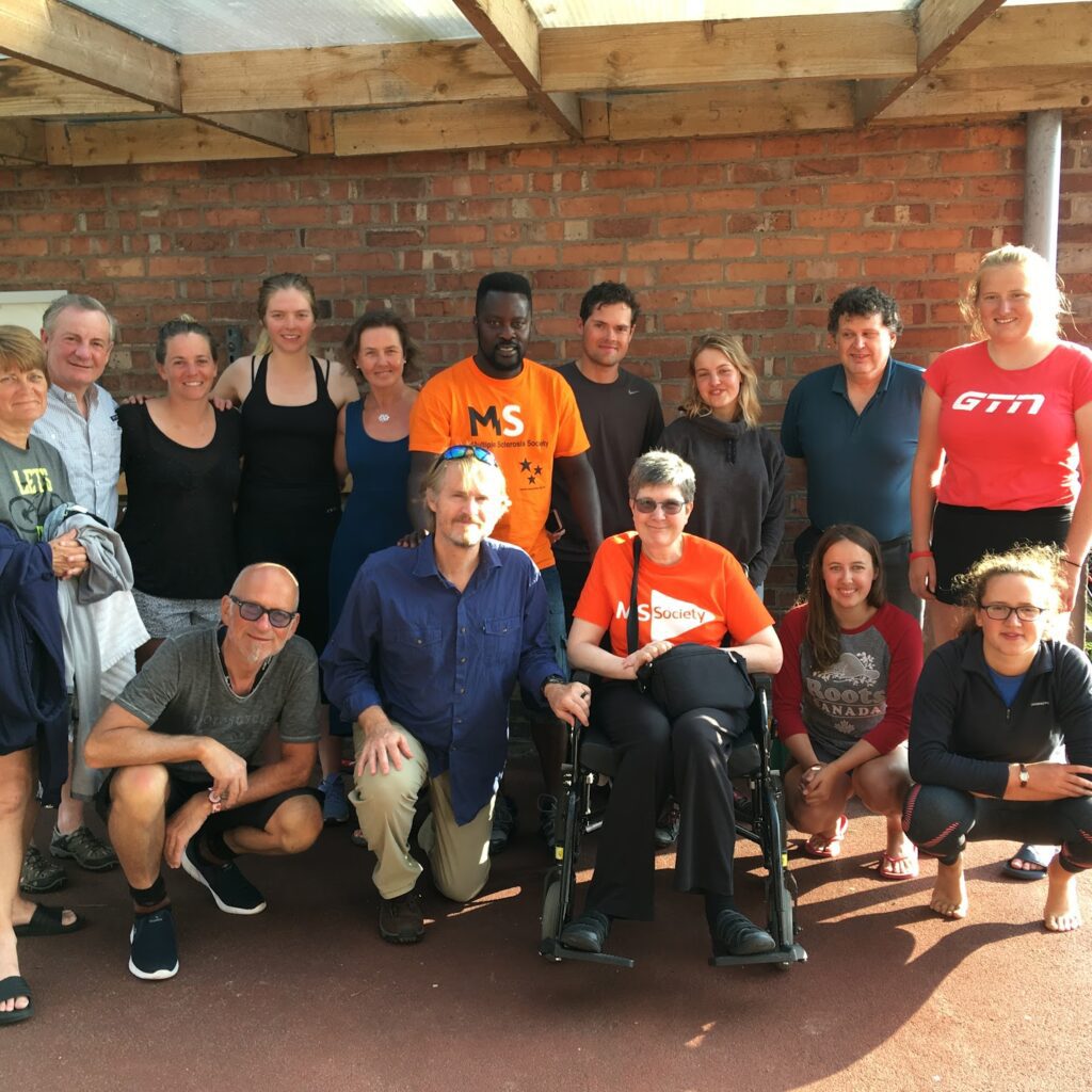 the 2019 John O'Groats to Land's End team meeting up wuth MS Societies
